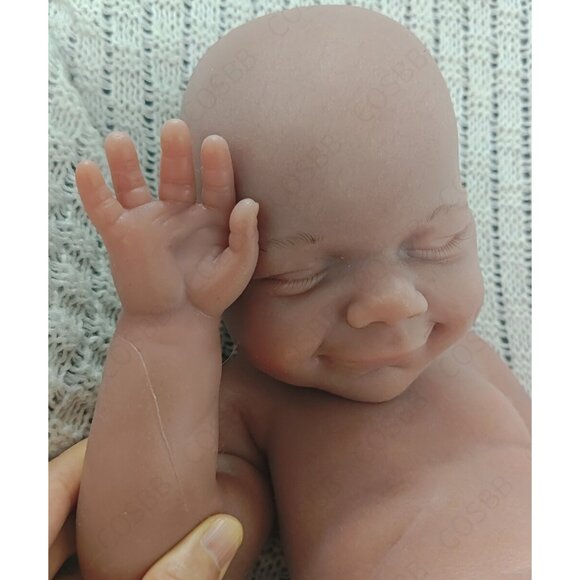 6.82lbs Full Body Platinum Silicone Reborn Baby Boy Doll 45cm Sleeping Newborn - Picture 8 of 16